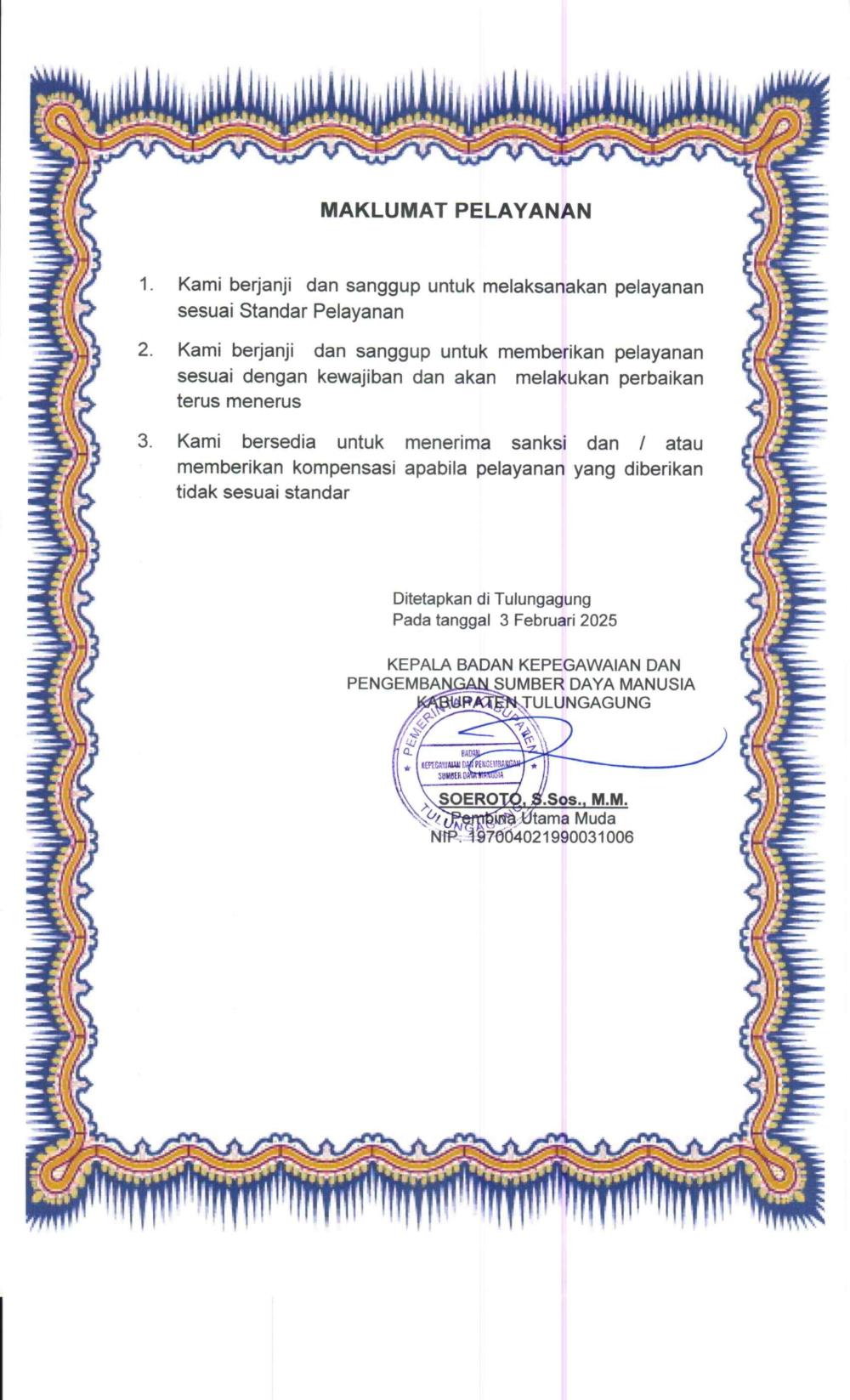 Maklumat Pelayanan